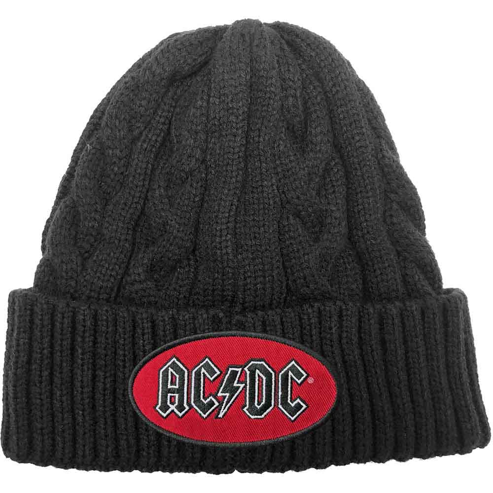 AC/DC Beanie | Oval Logo Cable Knit