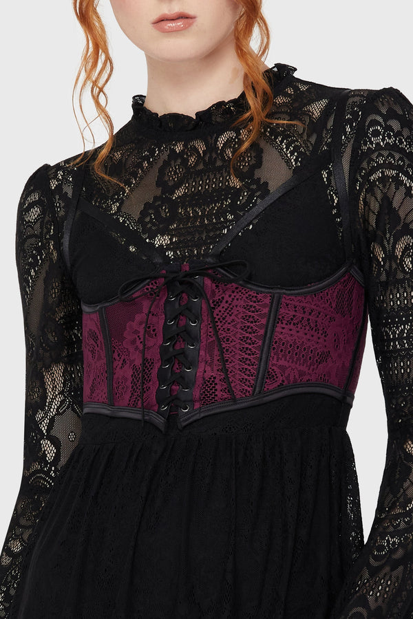 Killstar Arden Lace Basque | Plum