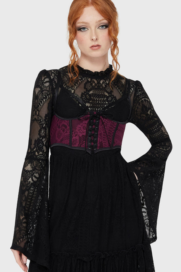 Killstar Arden Lace Basque | Plum