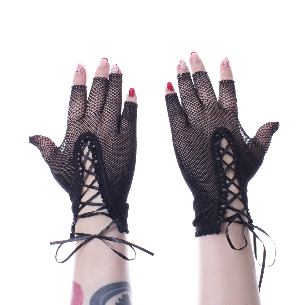 Poizen Industries Wren Lace Up Gloves | Black