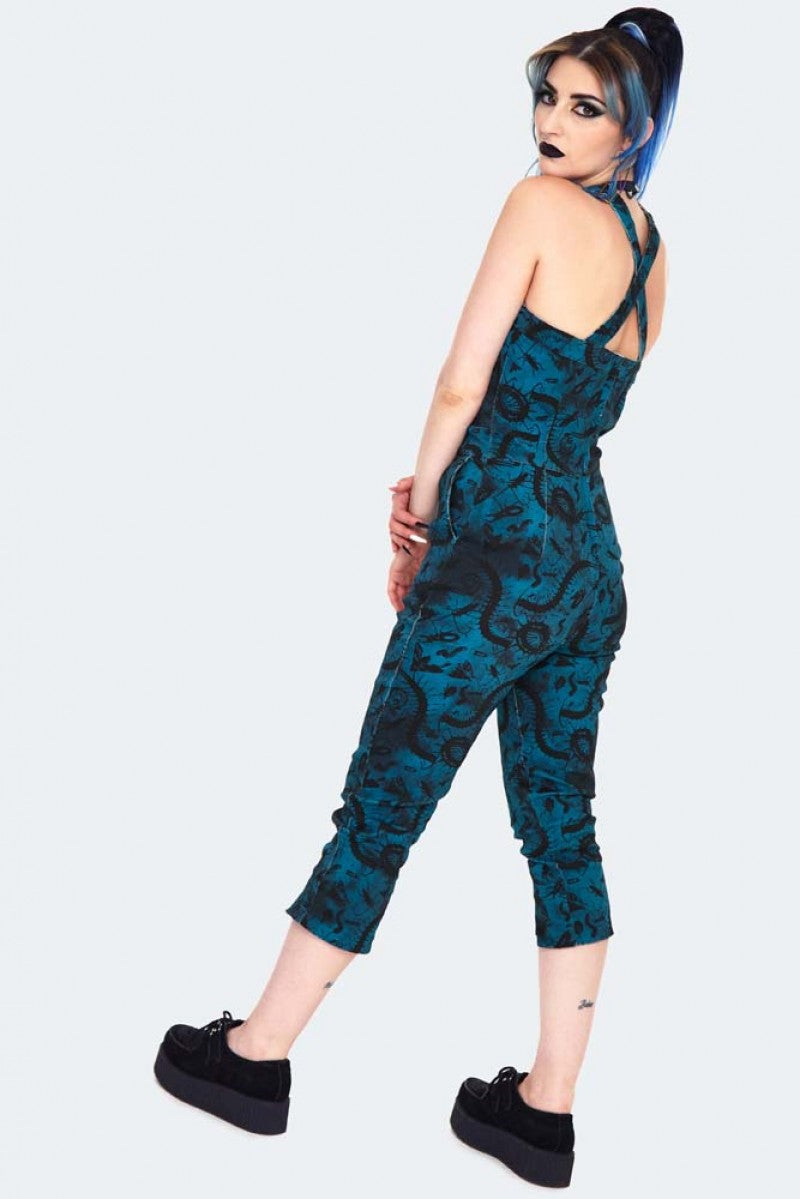 Jawbreaker Insect Print Cropped Jumpsuit