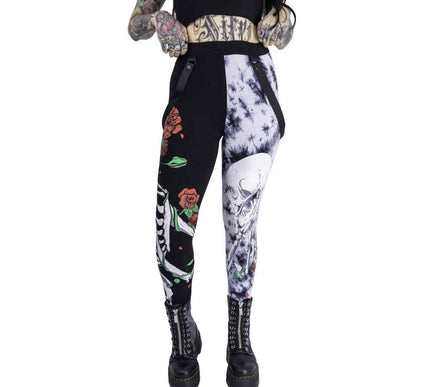 Vixxsin Garden Skull Leggings | Grey / Black