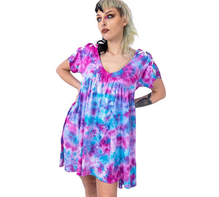 Chemical Black Ambrosia Dress | Pastel Tie Dye