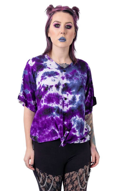 Innocent Romilly Top | Purple / Black Tie dye