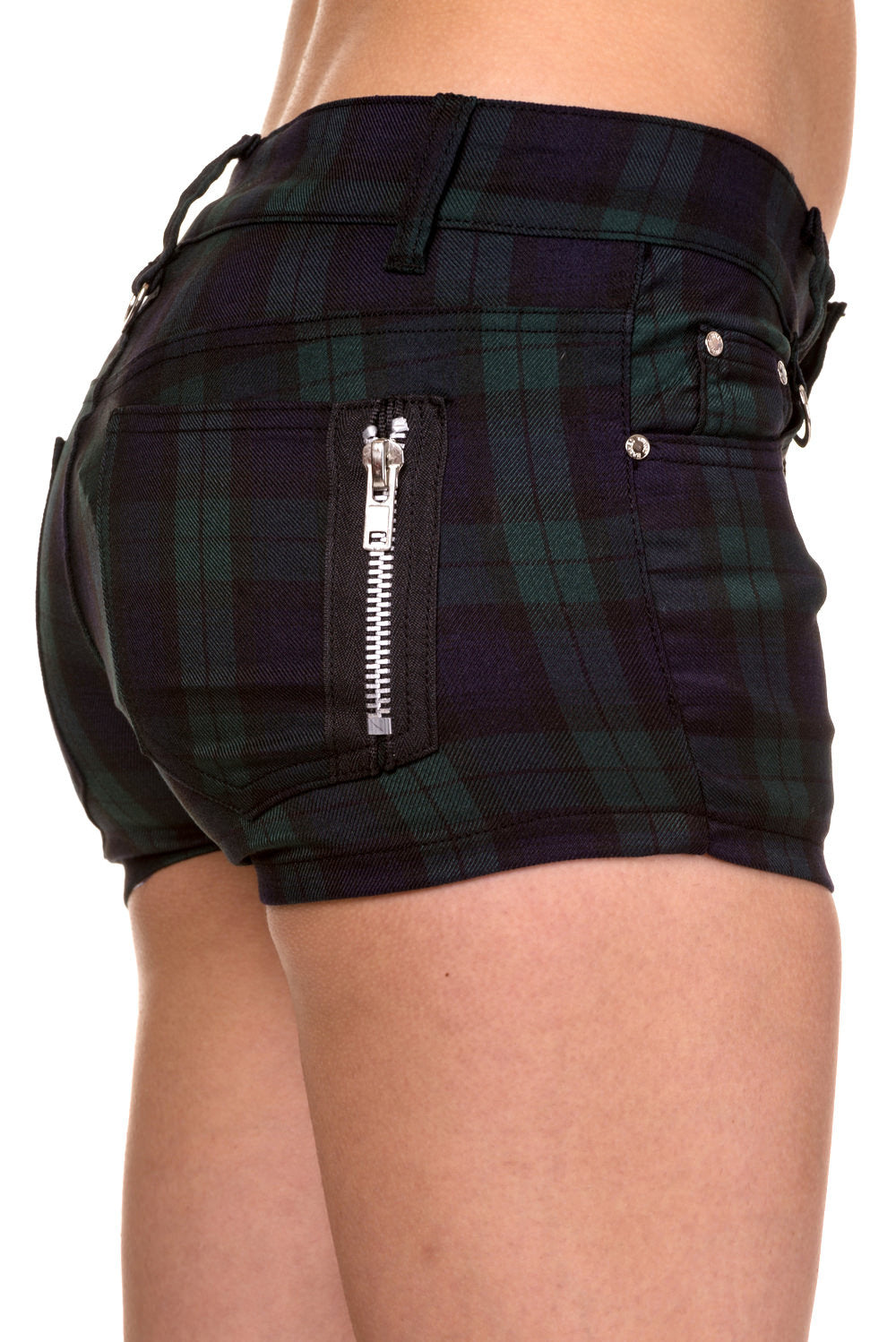 Banned Apparel Tartan Shorts | Green Tartan