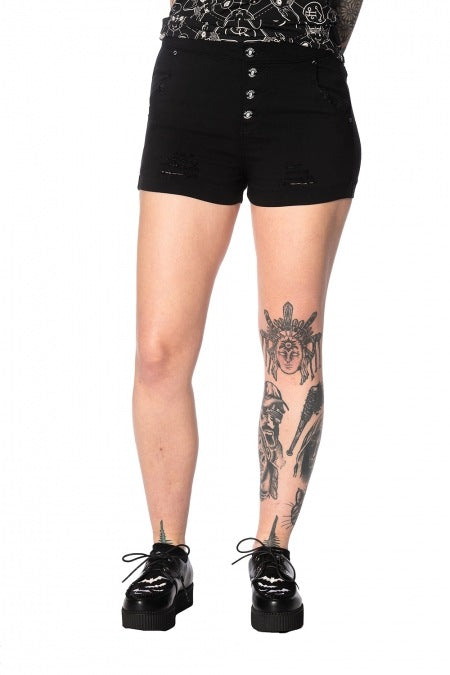 Banned Apparel Trashed & Ragged Short | Black