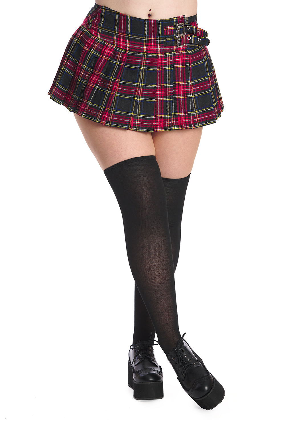 Banned Apparel Darkdoll Mini Skirt | Black Tartan