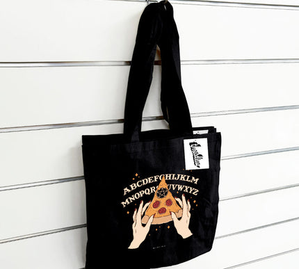 Thiago Correa Ouija Pizza Tote Bag | Black
