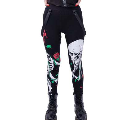Vixxsin Garden Skull Leggings | Black
