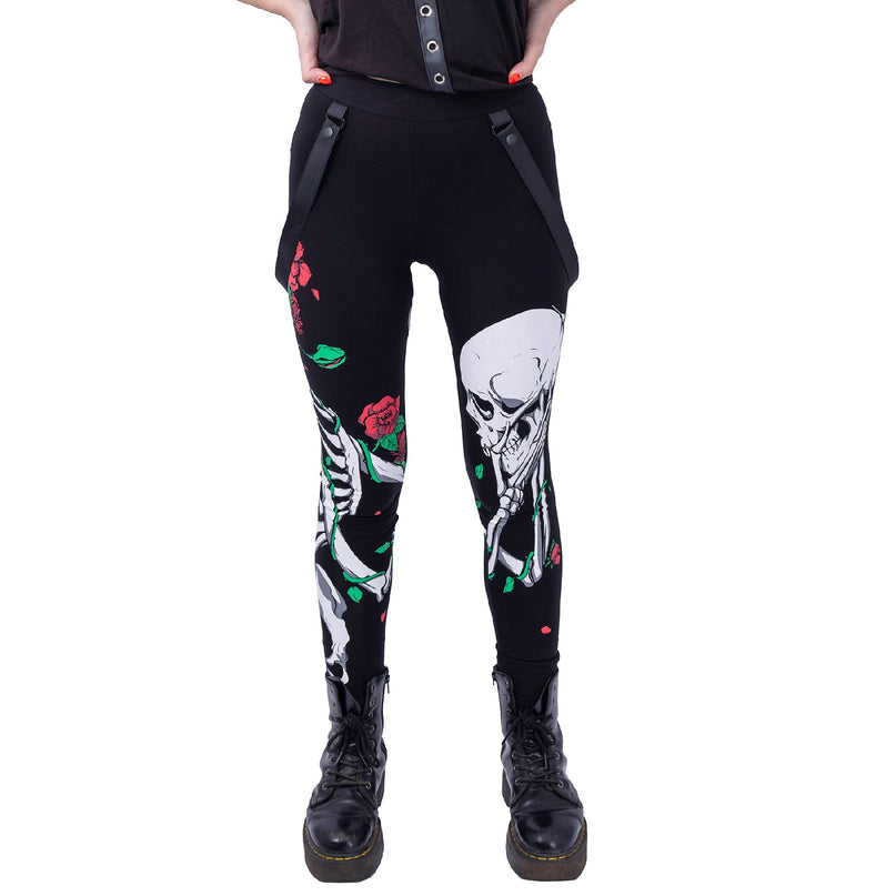 Vixxsin Garden Skull Leggings | Black