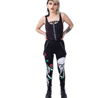 Vixxsin Garden Skull Leggings | Black