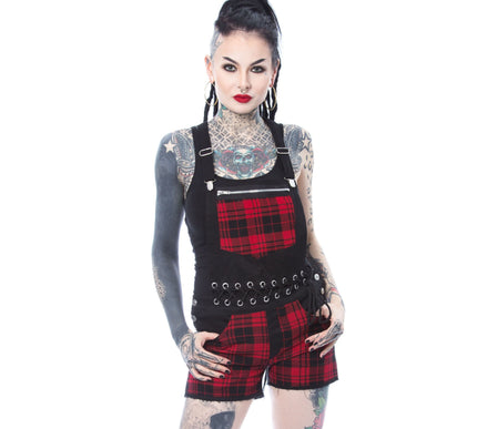 Heartless Sasha Dungarees | Black / Red