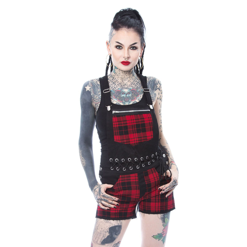 Heartless Sasha Dungarees | Black / Red