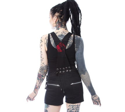 Heartless Sasha Dungarees | Black / Red