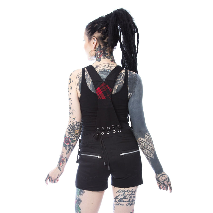 Heartless Sasha Dungarees | Black / Red