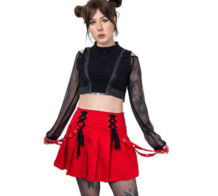 Poizen Industries Rebellious Skirt | Red
