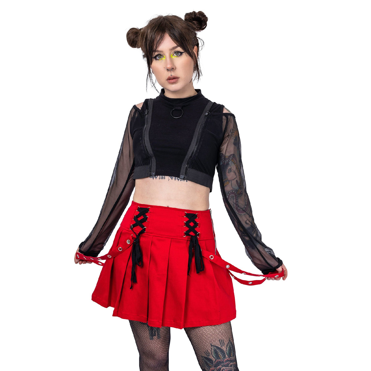 Poizen Industries Rebellious Skirt | Red