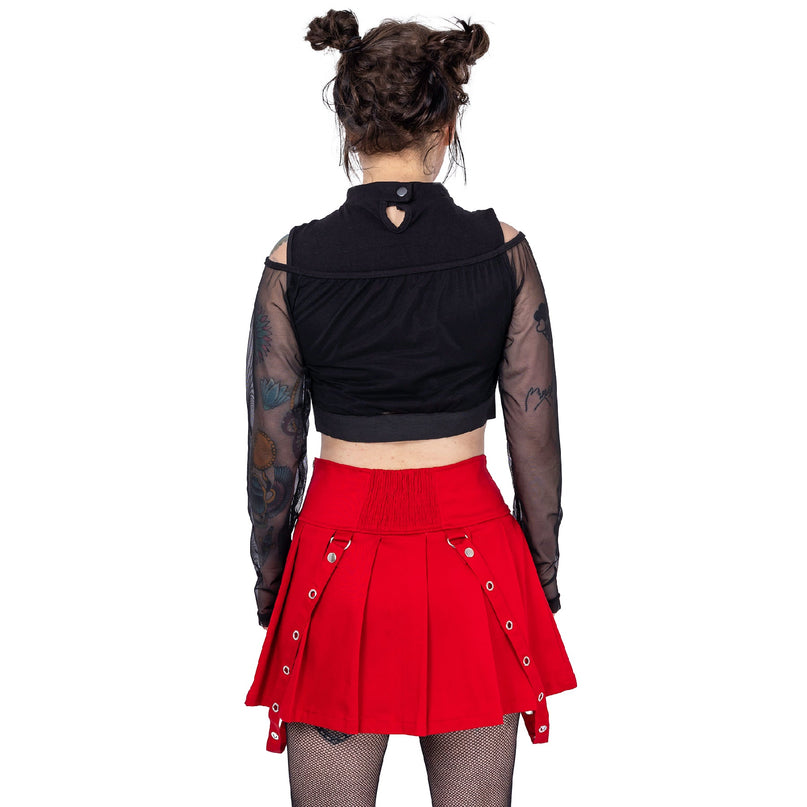 Poizen Industries Rebellious Skirt | Red