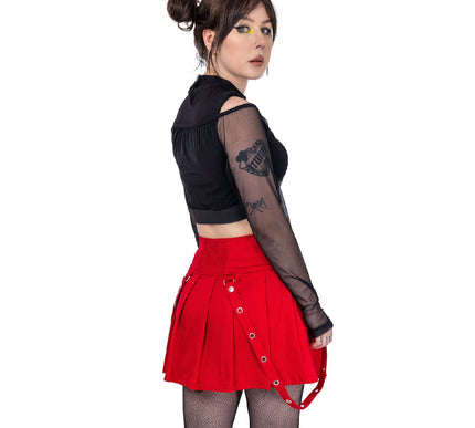 Poizen Industries Rebellious Skirt | Red