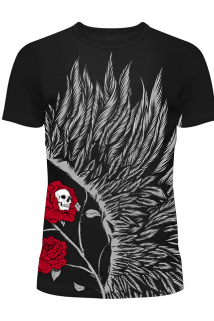 Vixxsin Wing Skull Thorn T-Shirt | Black
