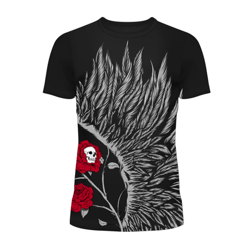 Vixxsin Wing Skull Thorn T-Shirt | Black