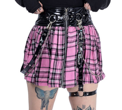 Heartless Calamity Skirt | Pink Check
