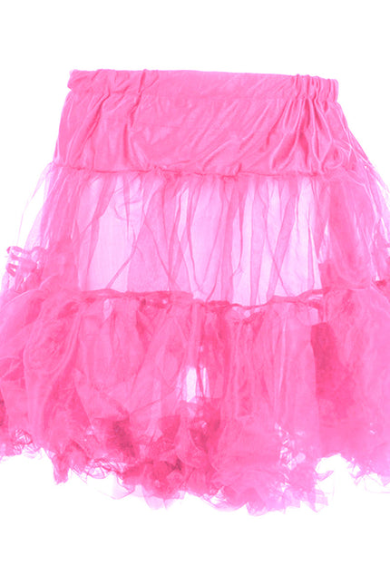 Poizen Industries Chor Midi Petitcoat Skirt | Dark pink
