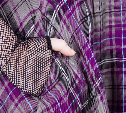 Rockabella Maeve Pinafore Dress | Grey / Purple Check