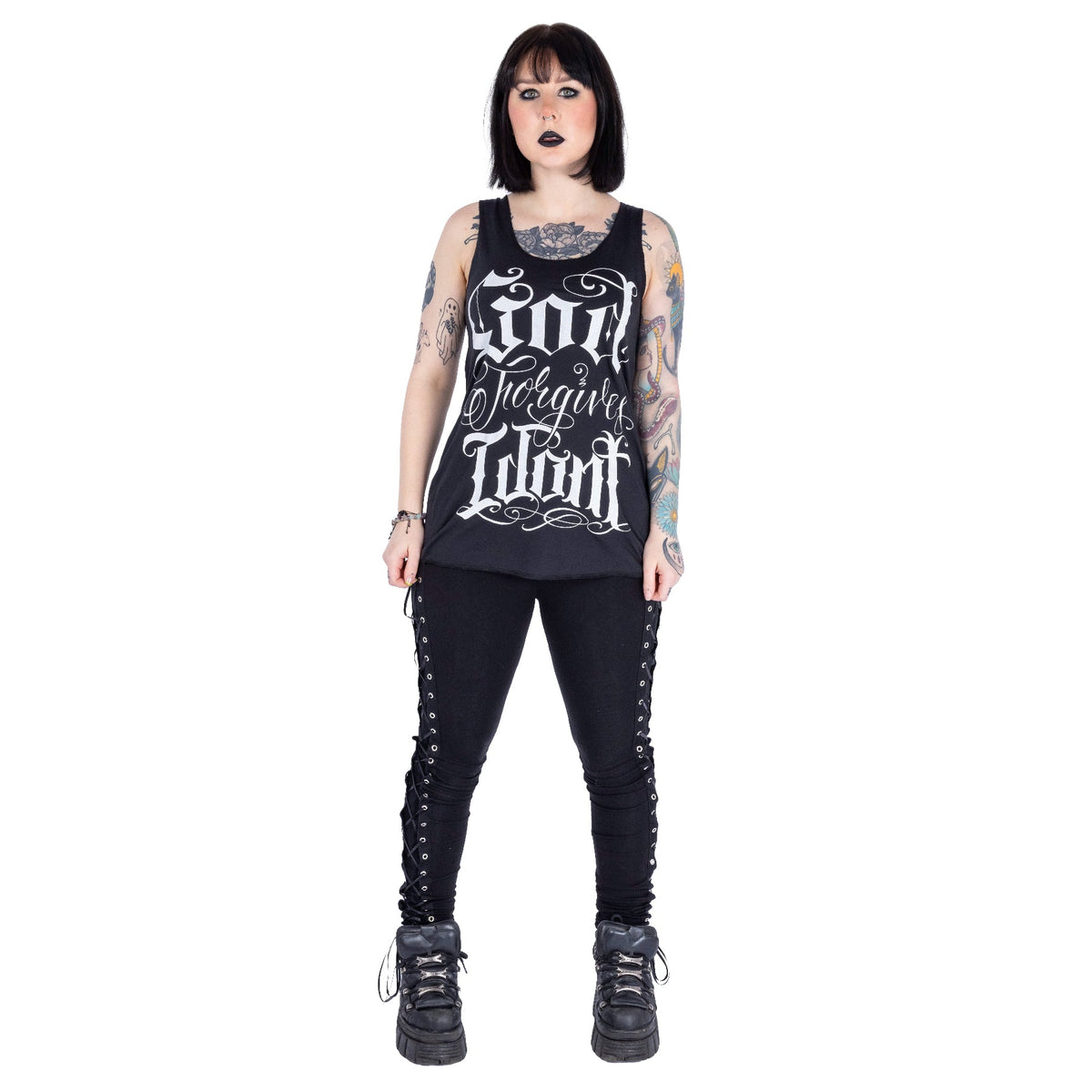 Vixxsin God Forgives Vest Top | Black