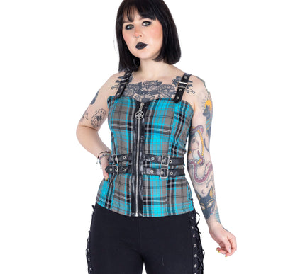 Heartless Calliope Top | Turquoise Check