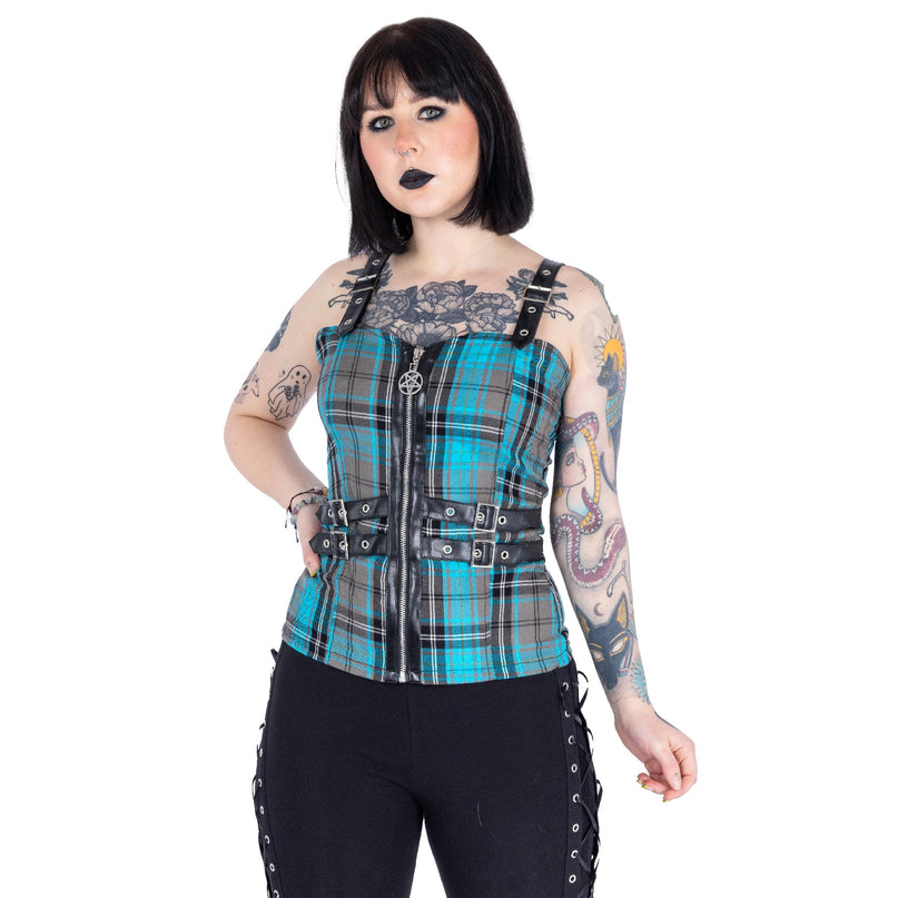 Heartless Calliope Top | Turquoise Check