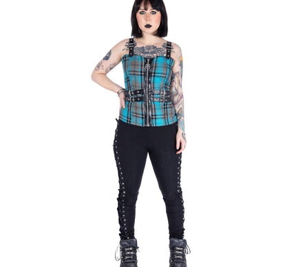 Heartless Calliope Top | Turquoise Check