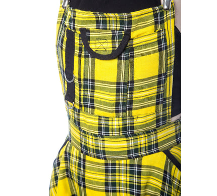 Chemical Black Branwen Pinafore | Yellow Tartan