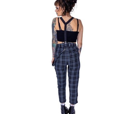 Heartless Grimoire Dungarees | Grey Check