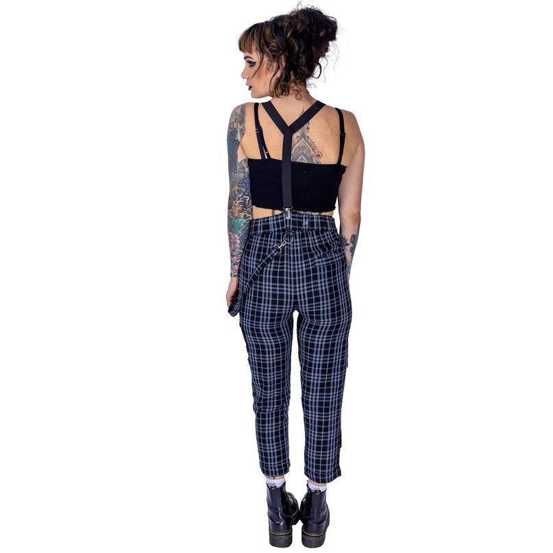Heartless Grimoire Dungarees | Grey Check