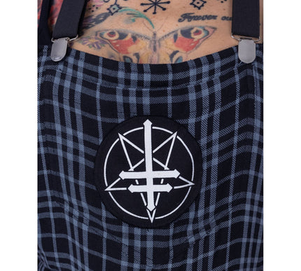 Heartless Grimoire Dungarees | Grey Check