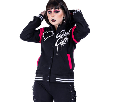Cupcake Cult Sad But Cute Varsity Jacket