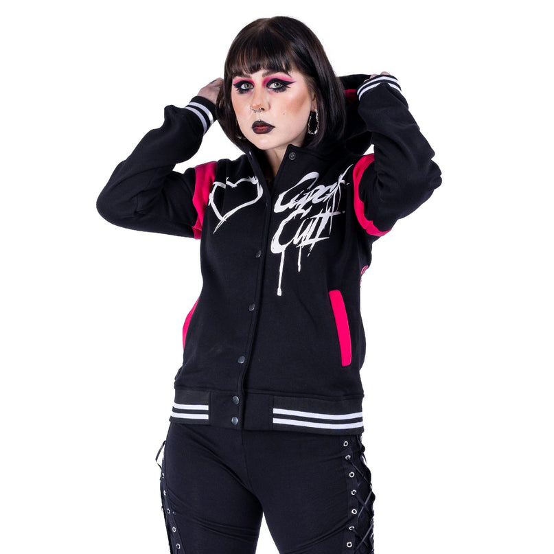 Cupcake Cult Sad But Cute Varsity Jacket