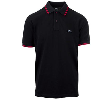 Atticus Classic Badge Black Red Tipped Polo Shirt