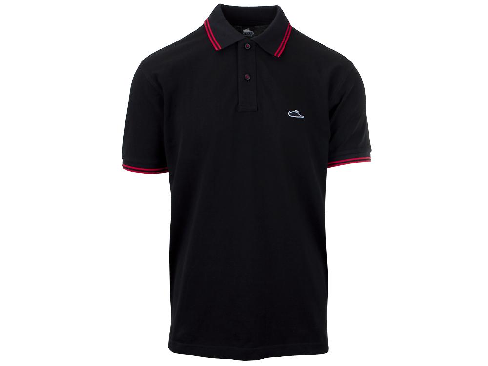 Atticus Classic Badge Black Red Tipped Polo Shirt