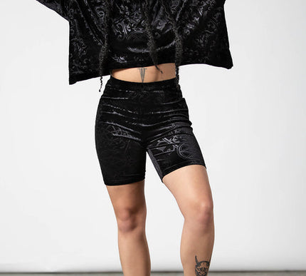 Killstar Anesthesia Velvet Cropped Hoodie