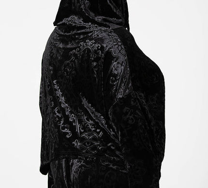 Killstar Anesthesia Velvet Cropped Hoodie