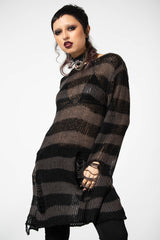 Killstar Ash Distress Knit Sweater