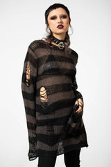 Killstar Ash Distress Knit Sweater