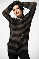 Killstar Ash Distress Knit Sweater
