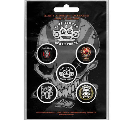 Five Finger Death Punch Logos Button Badge Pack