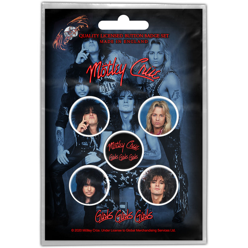 Mötley Crüe Button Badge Pack | Girls Girls Girls