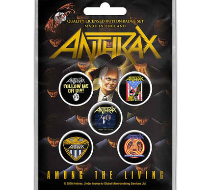 Anthrax Among The Living Button Badge Pack