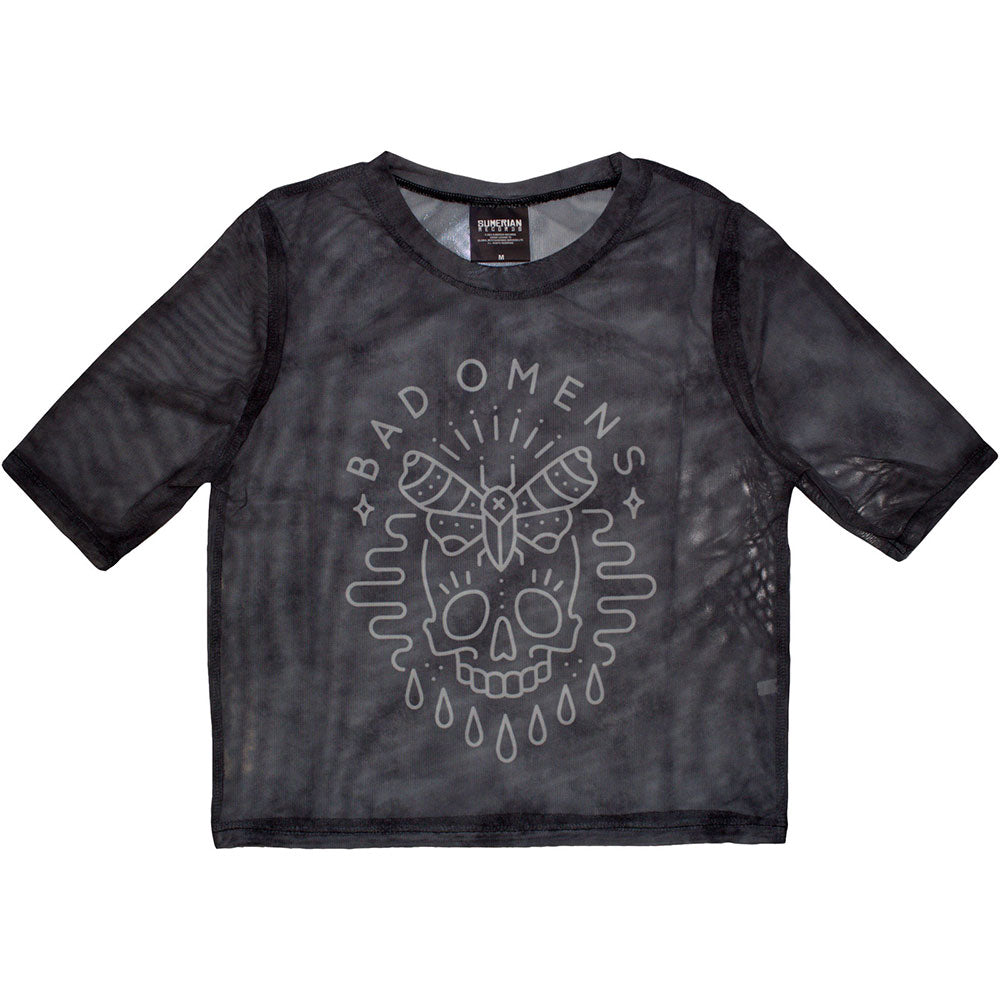 Bad Omens Mesh Crop Top | Moth Skull