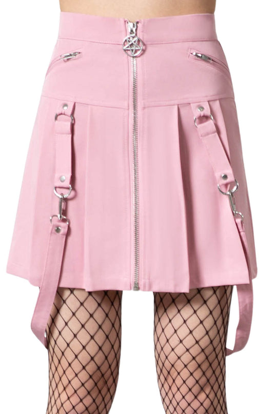 Killstar Blaire B*tch Mini Skirt | Pastel Pink
